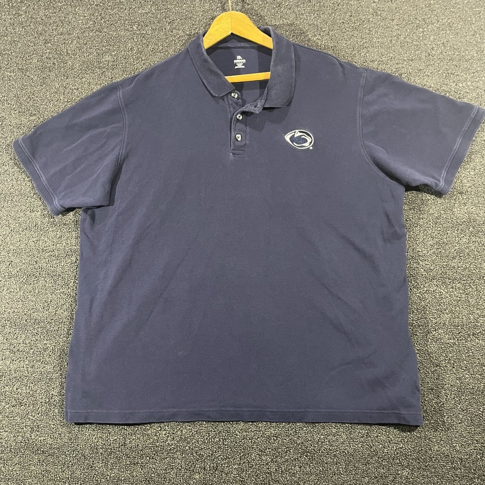 Knights Apparel Penn State Mens 3XL 3XG Navy Blue Cotton Short Sleeve Polo Shirt